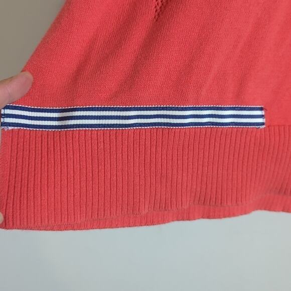 Oversized Cotton Casual Sweater Orange with Open Knit Stars Pattern Size Small - Picture 6 of 11